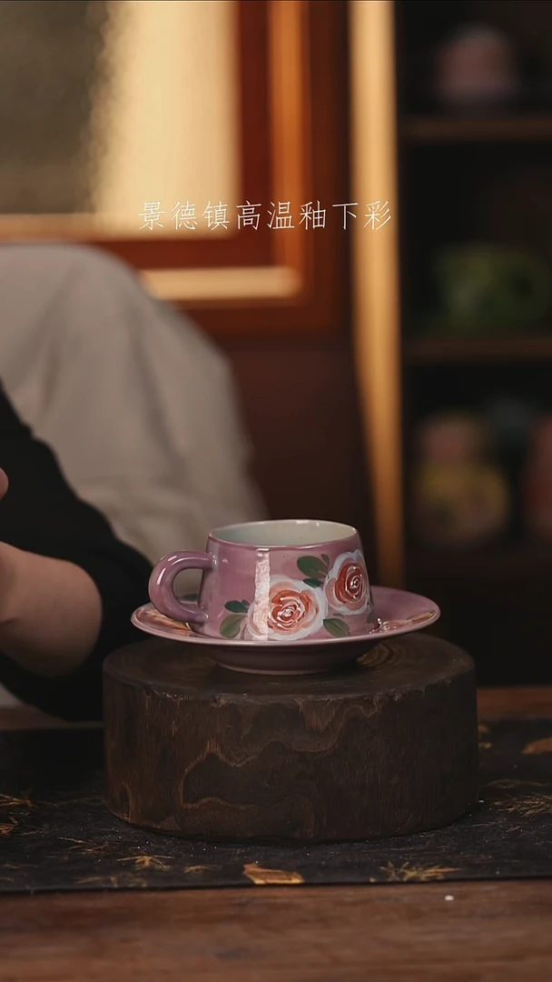 陶瓷景德镇高温釉下手绘陶瓷@L512@