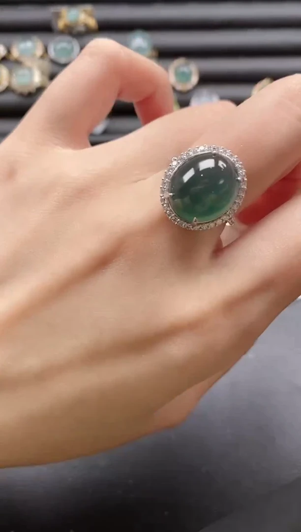 【闪购商品】翡翠戒指银S925镶嵌51151