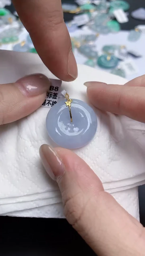 【闪购商品】翡翠颈饰18K金镶嵌天然缅甸翡翠A货