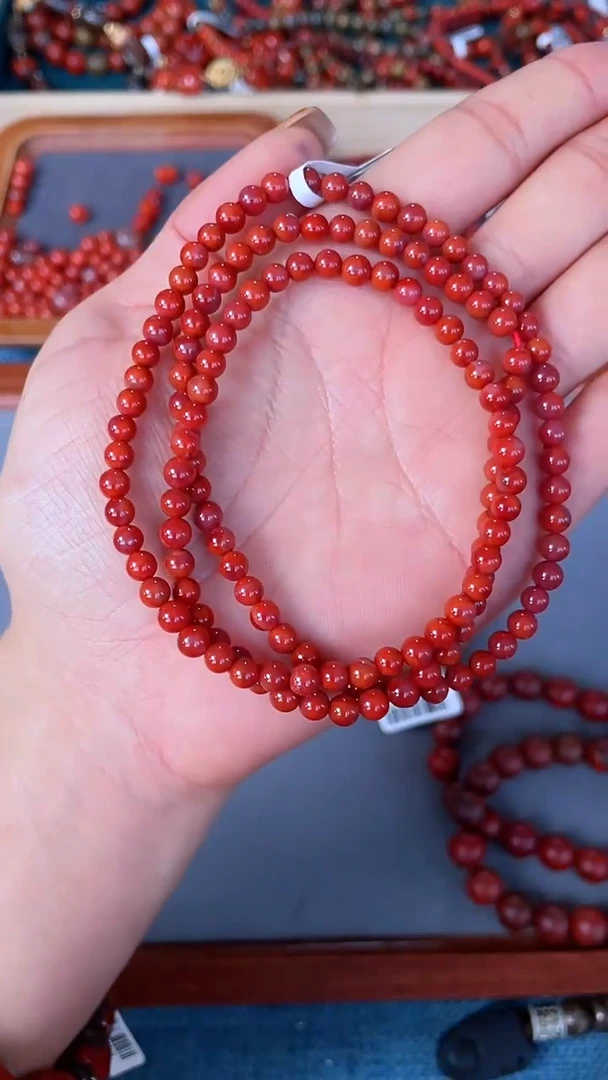 未镶嵌手串南红玛瑙N01凉山瓦西料柿子锦多圈