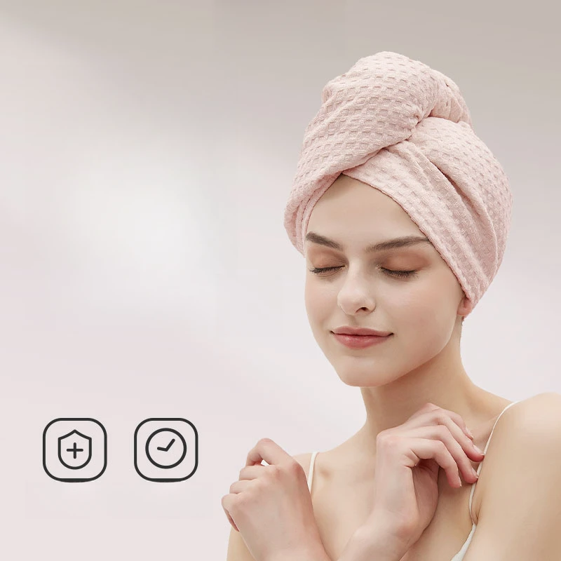 严选华夫格干发帽女超强吸水速干a类免吹包头巾加厚成人裹发浴帽