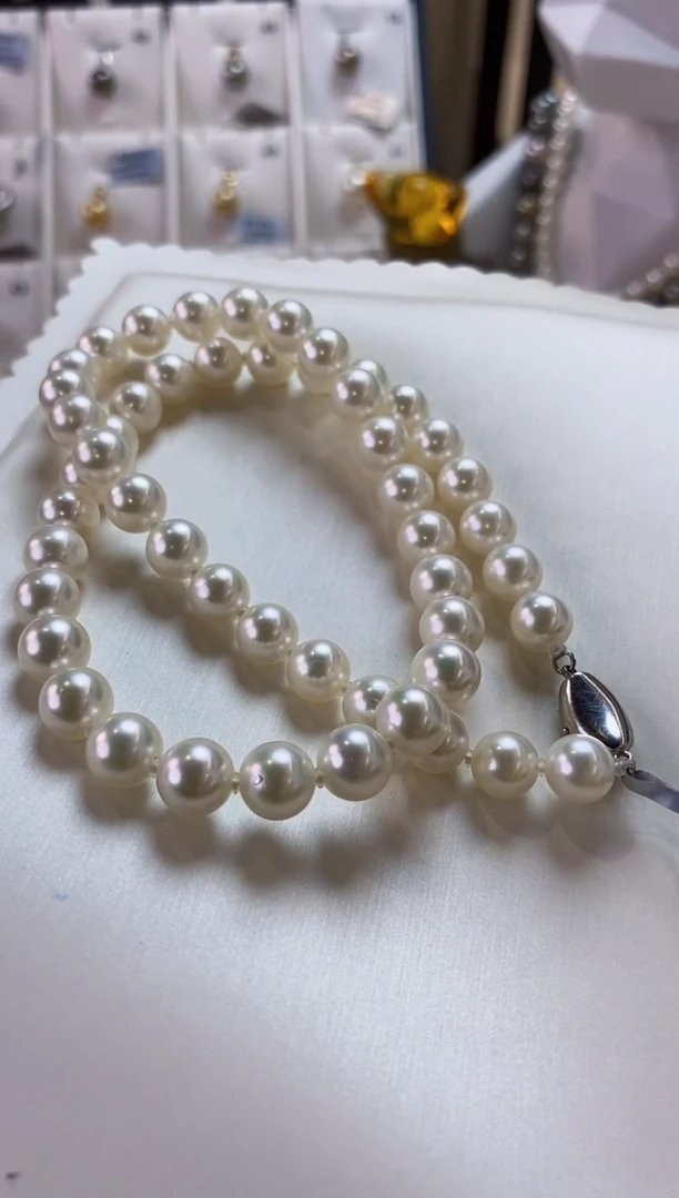 项链未镶嵌海水珍珠8-8.5Akoya海水珍珠项链