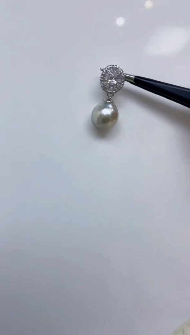 海水珍珠银S925镶嵌颈饰