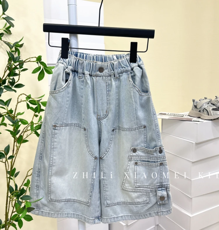 【清版不补】女童薄款裤子夏装儿童牛仔短裤宽松新款夏季休闲裤洋气