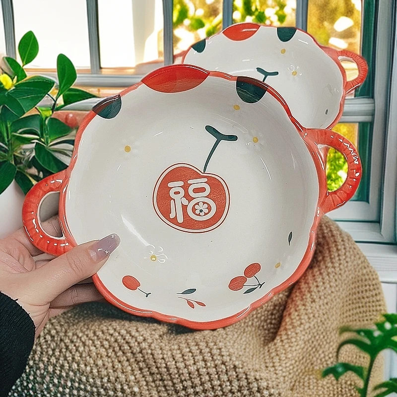 【新疆包邮】福果奶油6英寸面碗加厚面碗不烫手陶瓷釉下彩系列