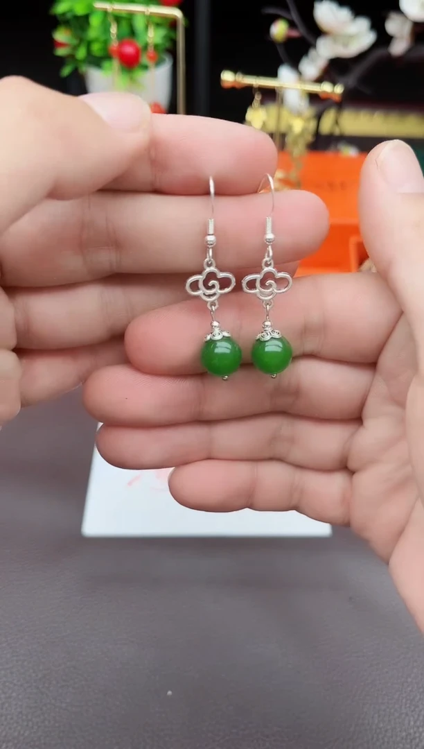 玛瑙/玉髓耳饰银S925镶嵌532000