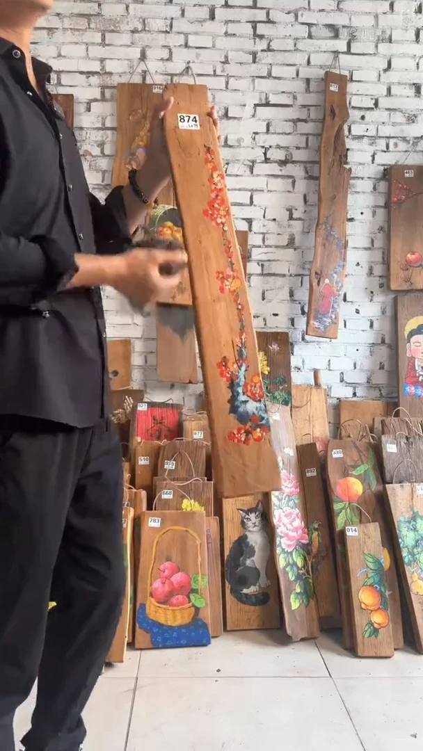 吊坠桃核874号门板画