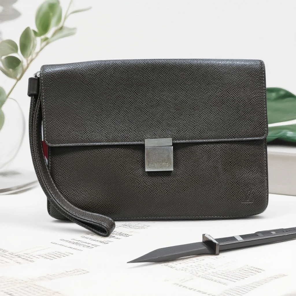 95新 LouisVuitton/路易威登  棕色手拿包  1860 5498