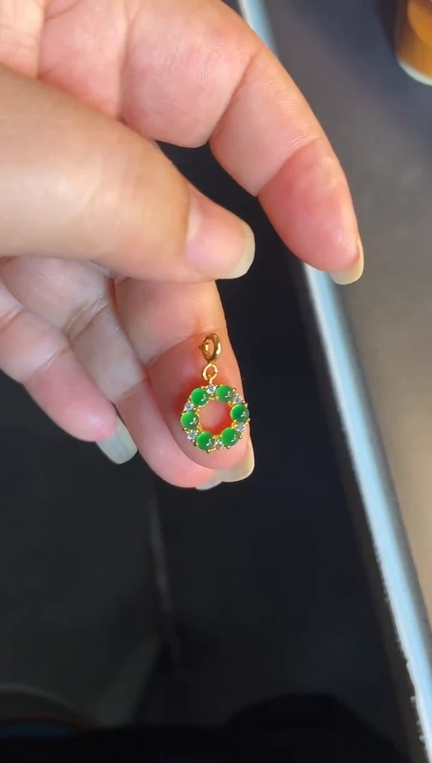 吊坠(不含链)银S925镶嵌翡翠1