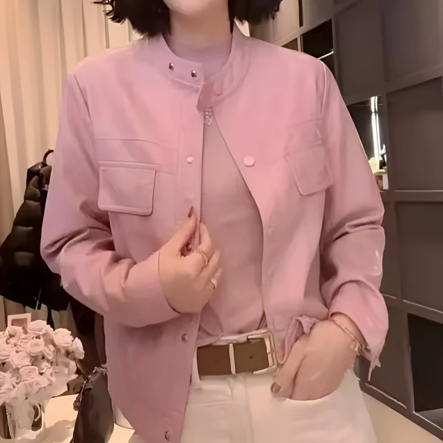 《姚家优麦汇》Y5269早春款皮衣设计感百搭洋气网红外套休闲女款