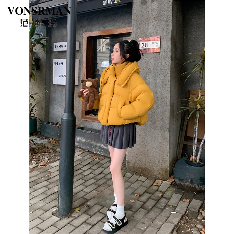 时尚洋气短款羽绒服女小个子2025冬季新款韩版连帽加厚白鸭绒外套