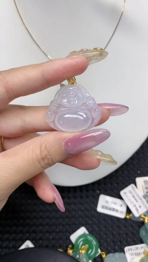 翡翠18K金镶嵌颈饰111111111