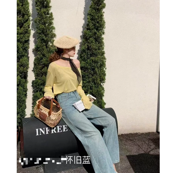 G思丹推荐【16121-2牛仔阔腿裤】