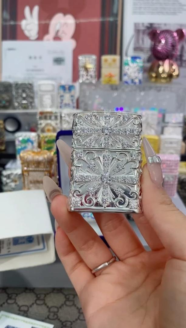 镜面ZIPPO纯银克罗心