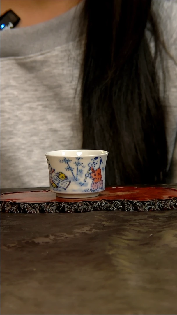 【闪购商品】青花手绘童子主人杯