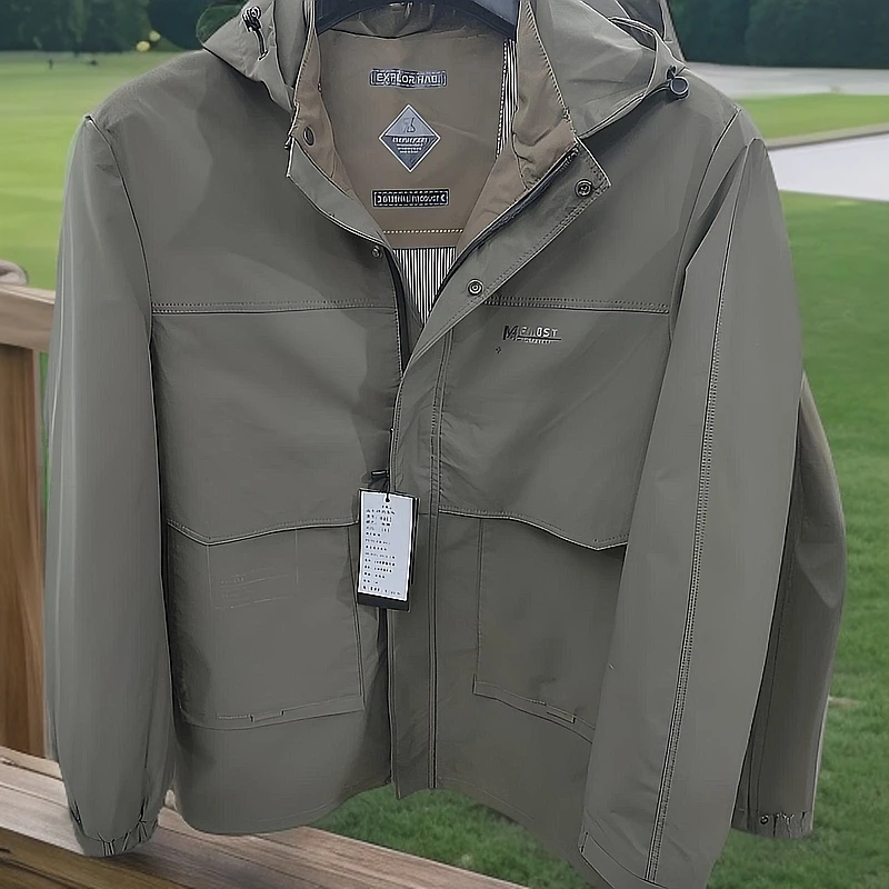 秋季休闲户外商务春季纯色男式防风男宽松型运动常规款夹克