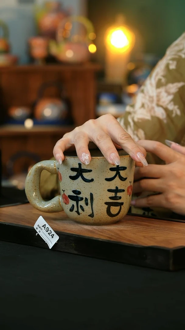 杯手绘心瓷陶瓷浮力
