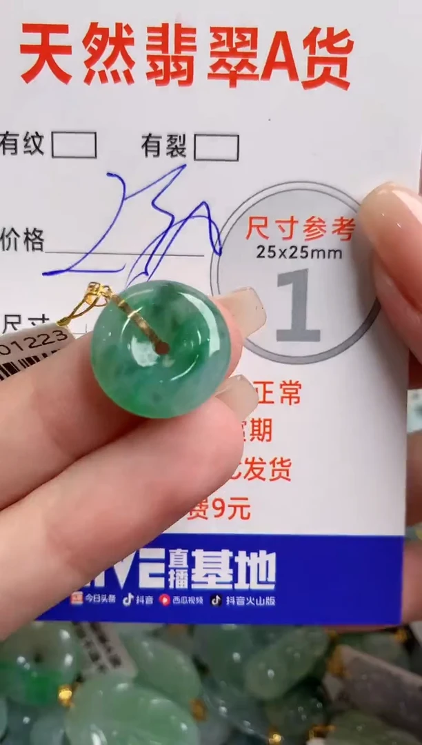 翡翠18K金镶嵌颈饰0497446651
