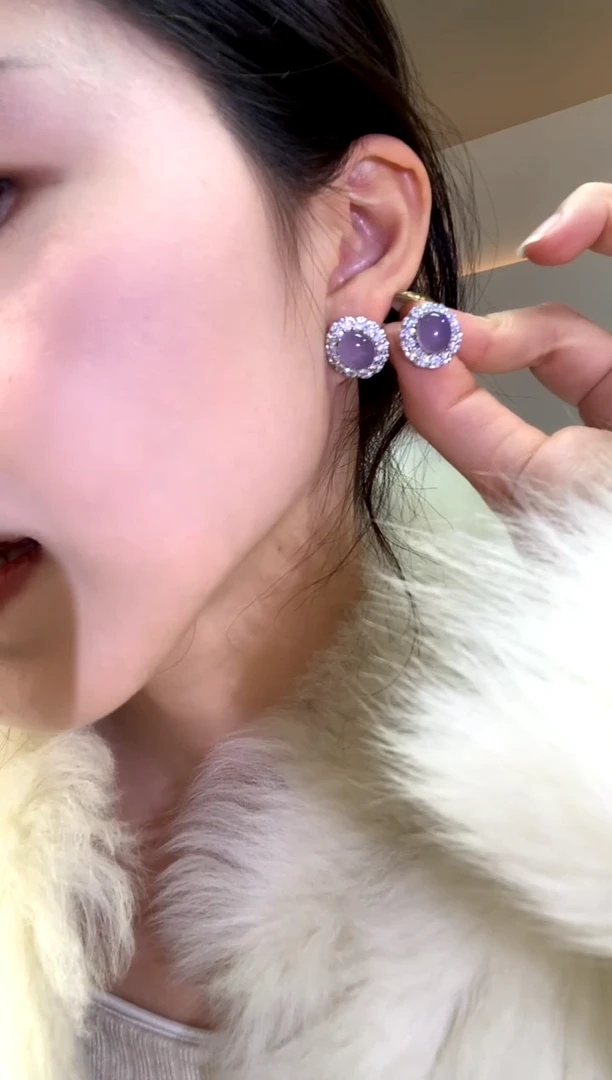 银S925镶嵌耳饰玛瑙/玉髓A336|多样性发其一|550