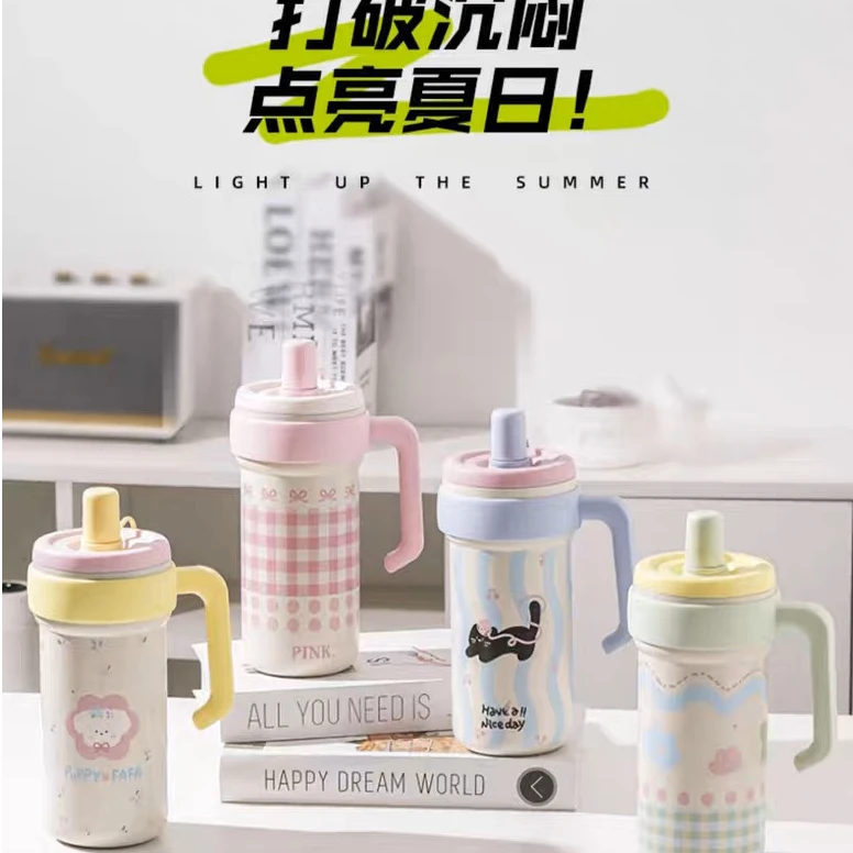 杯同学冰霸保温杯1000ml大容量不锈钢可爱卡通时尚直饮杯