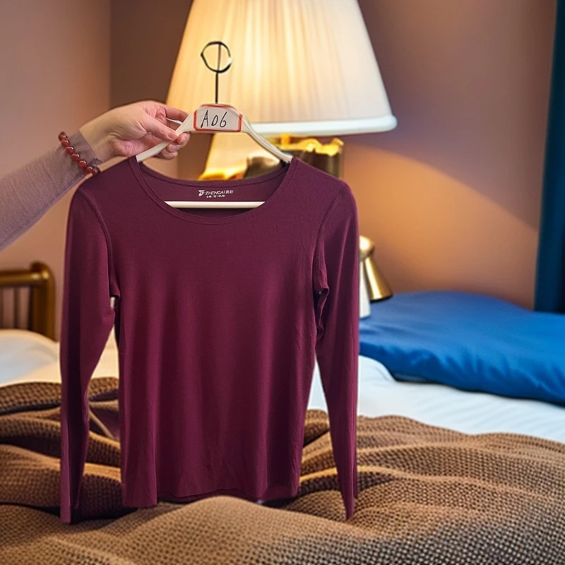 女士咖啡碳亲肤保暖秋衣 Z71963-1秋冬长袖圆领女款贴身