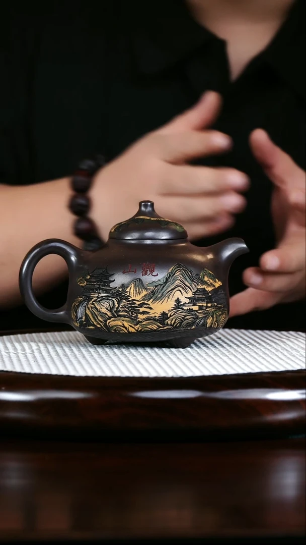 茶壶紫砂三足乳丁