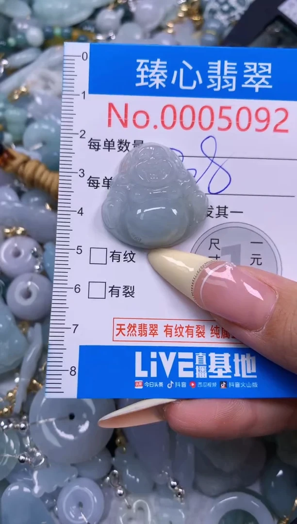 翡翠未镶嵌颈饰含绳0005092