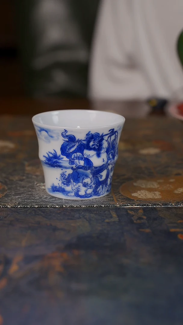 杯铭墨 钟馗竹节杯