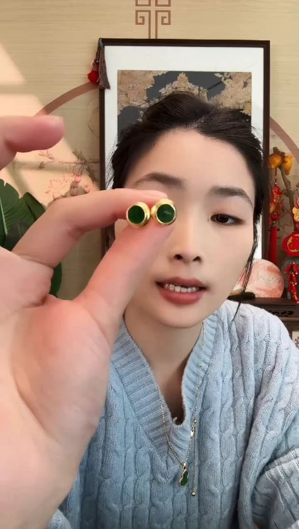 颈饰银S925镶嵌翡翠耳饰