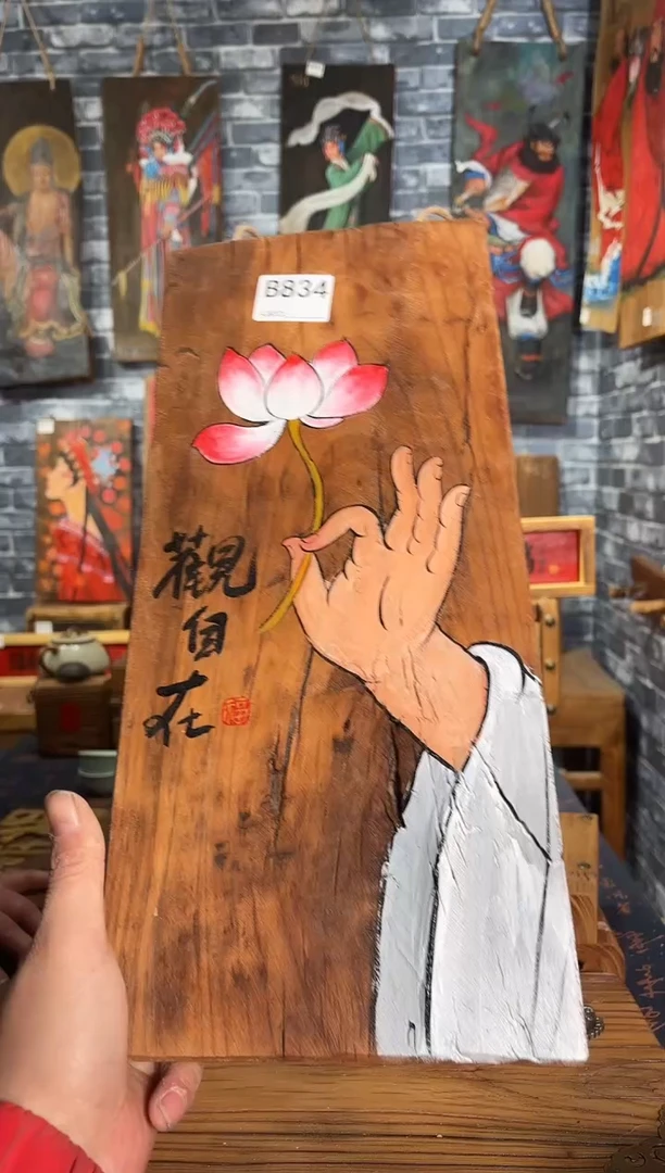 风化老门板丙烯画