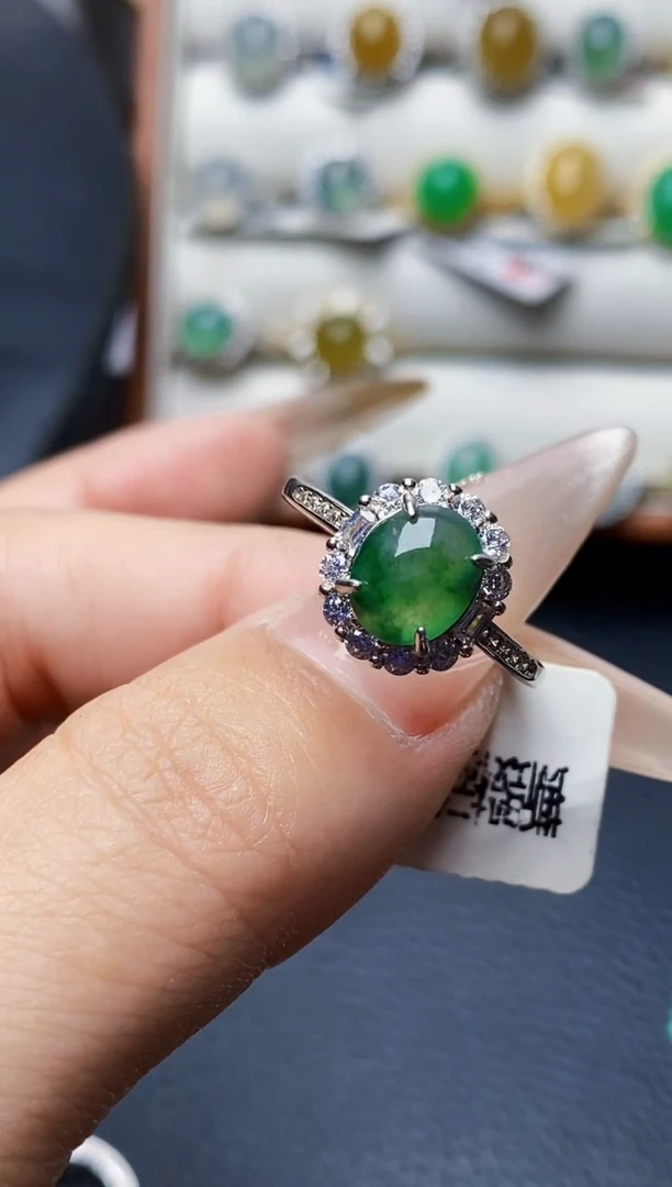 银S925镶嵌戒指翡翠1445