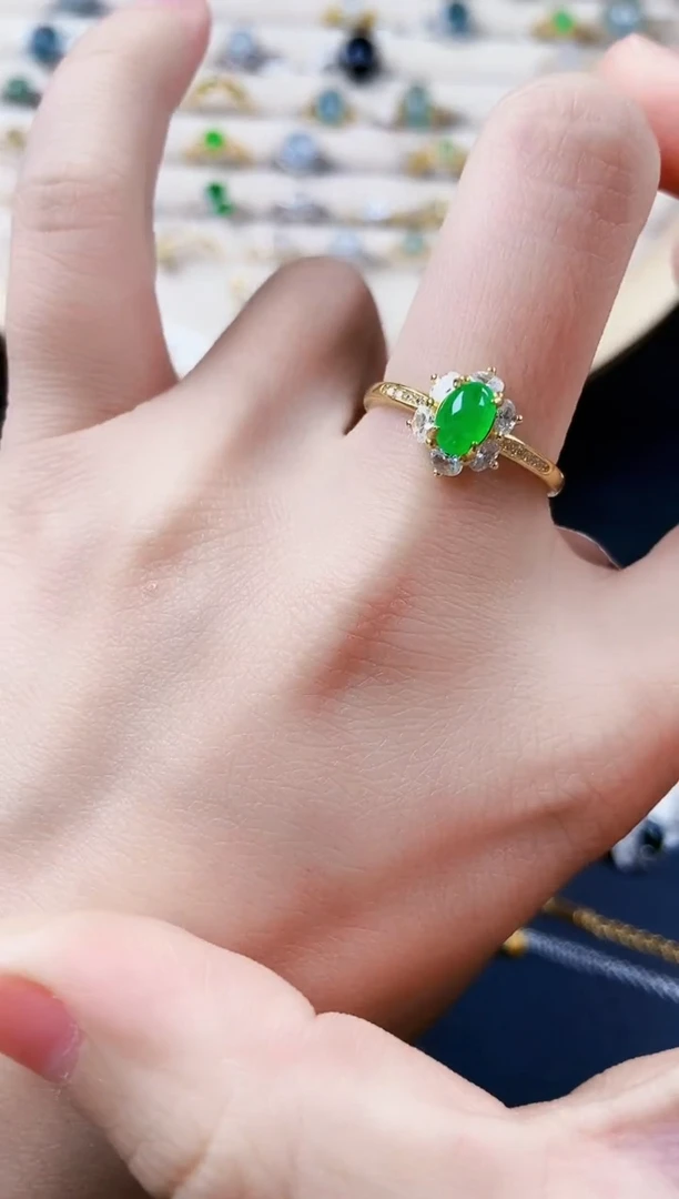 【闪购商品】翡翠银S925镶嵌戒指64646