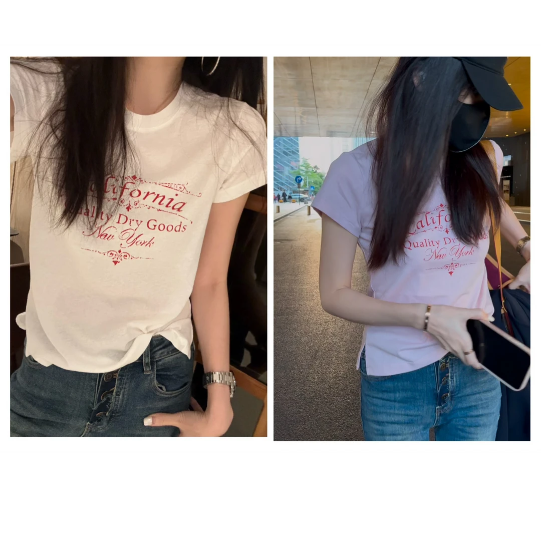 【CJ.Ava Studio】美式复古字母印花短袖T恤