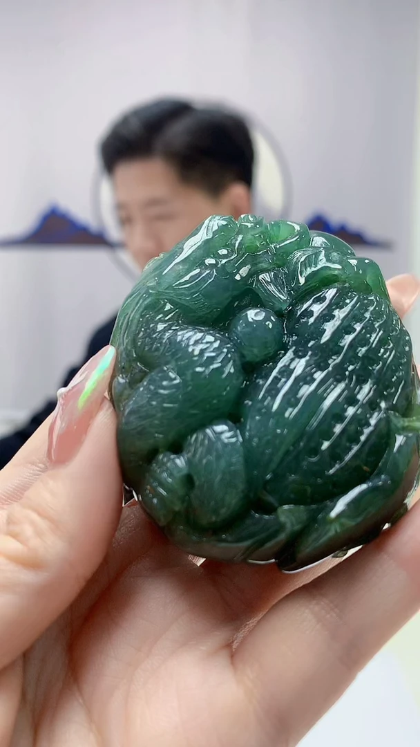 【闪购商品】定制翡翠未镶嵌4917DD-毛货挂件龙37