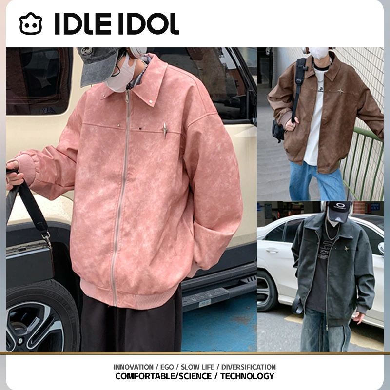 IDLE IDOL皮夹克休闲百搭情侣春季宽松潮流港风时尚