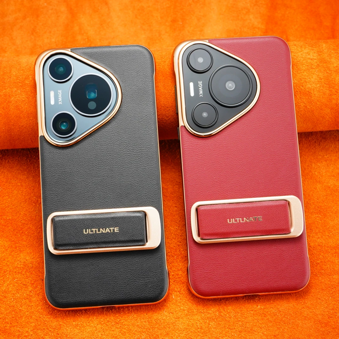 适用华为Pura70Pro腕带支架手机壳商务皮质防摔Pura70Ultra无边框