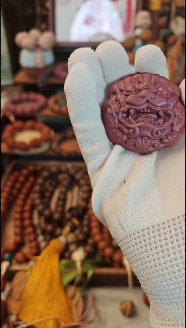 泥塑樱花貔貅香牌一个