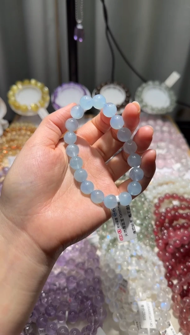 【闪购商品】海蓝宝石手链未镶嵌海蓝宝10mm