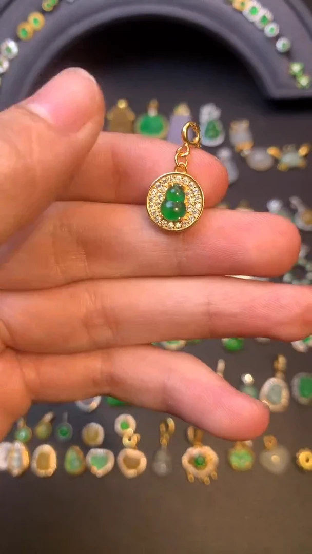 吊坠(不含链)银S925镶嵌翡翠1