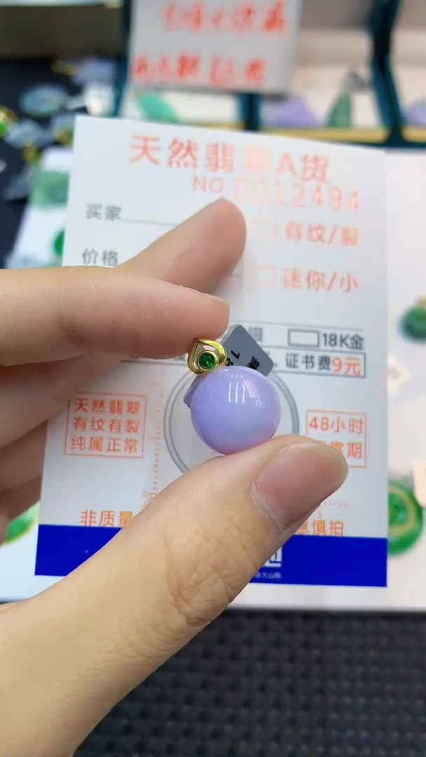 翡翠18K金镶嵌颈饰             1