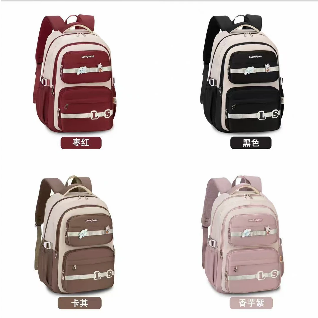 大容量轻便女生书包减负护脊休闲包初中生双肩包书袋时尚