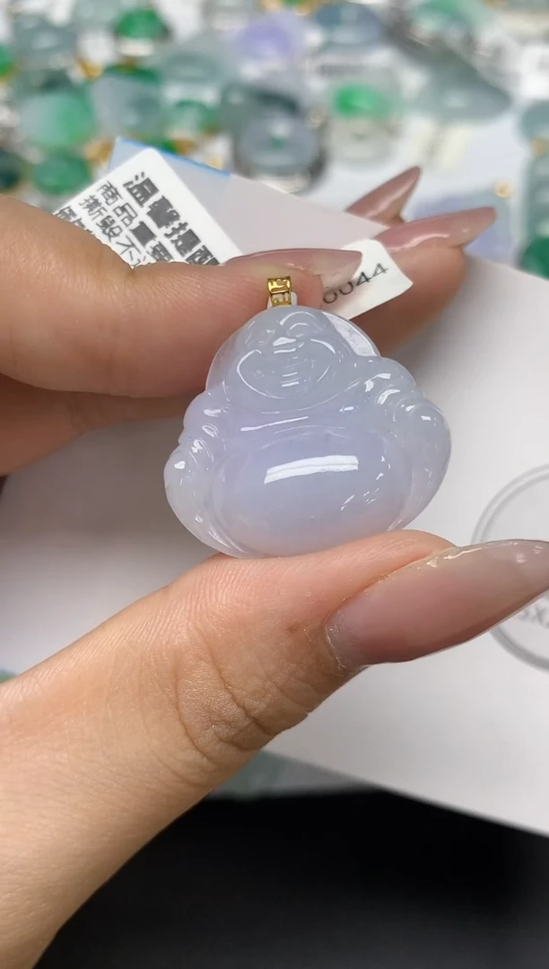 颈饰18K金镶嵌翡翠天然缅甸a货翡翠百元以上9元证书费自理