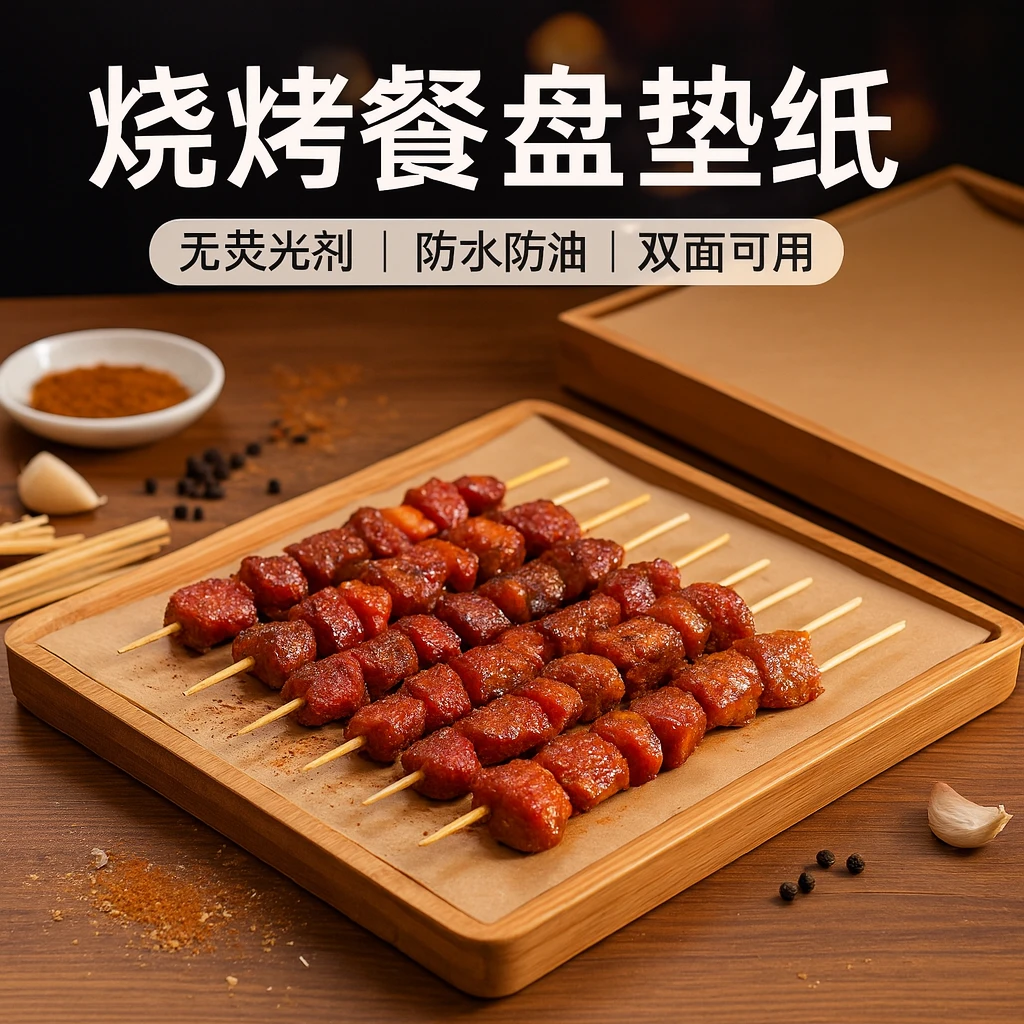 牛皮纸防油纸垫商用食物专用烧烤小吃隔防油纸烘焙一次性餐饮托盘