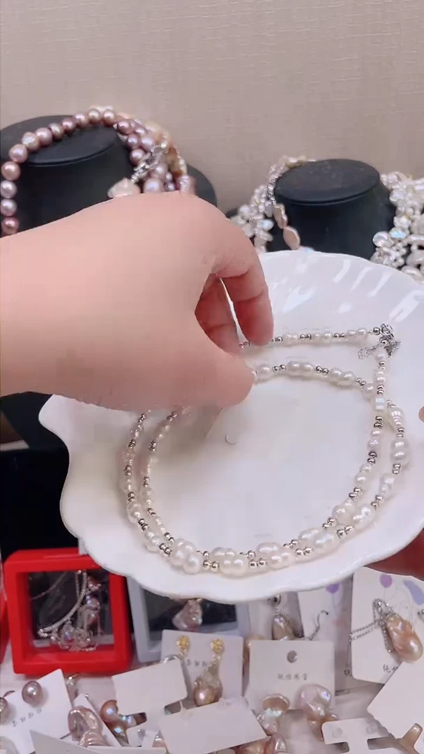 未镶嵌毛衣链淡水珍珠【纯恬饰品】