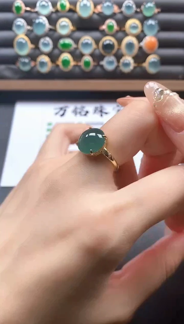 银S925镶嵌戒指翡翠51511