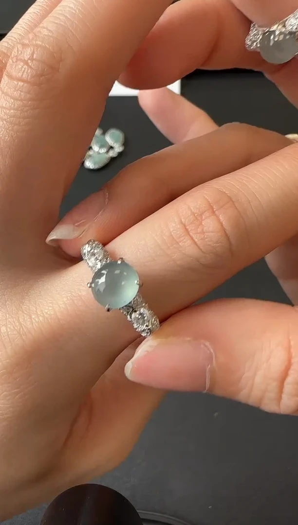 【闪购商品】翡翠戒指银S925镶嵌没有鉴赏期