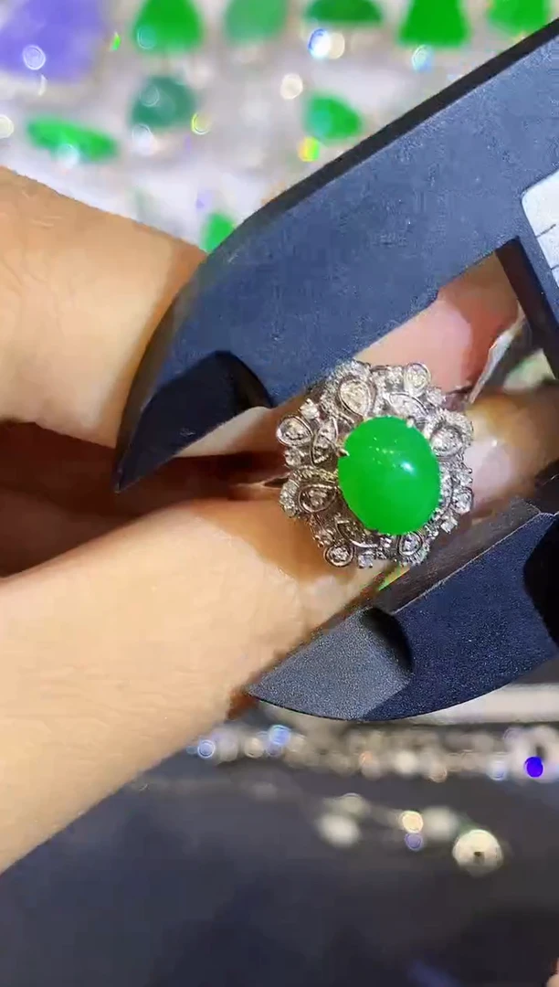 翡翠戒指18K金镶嵌SY0791 多样性发其一