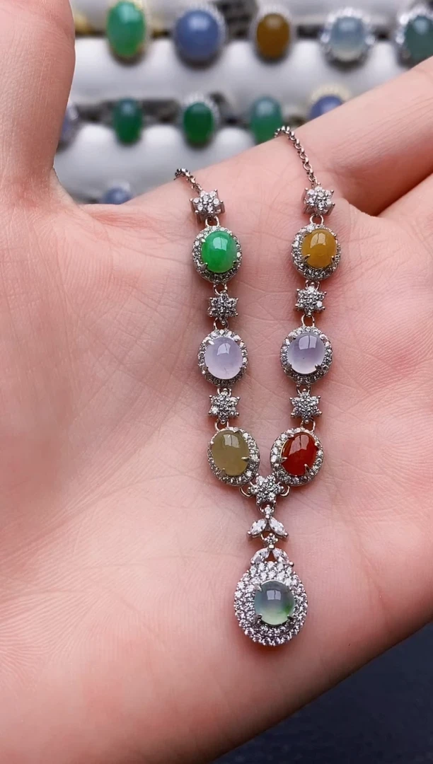 银S925镶嵌戒指翡翠0696