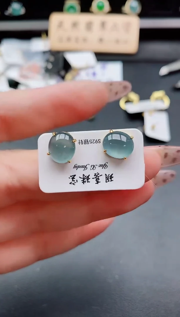 银S925镶嵌戒指翡翠1