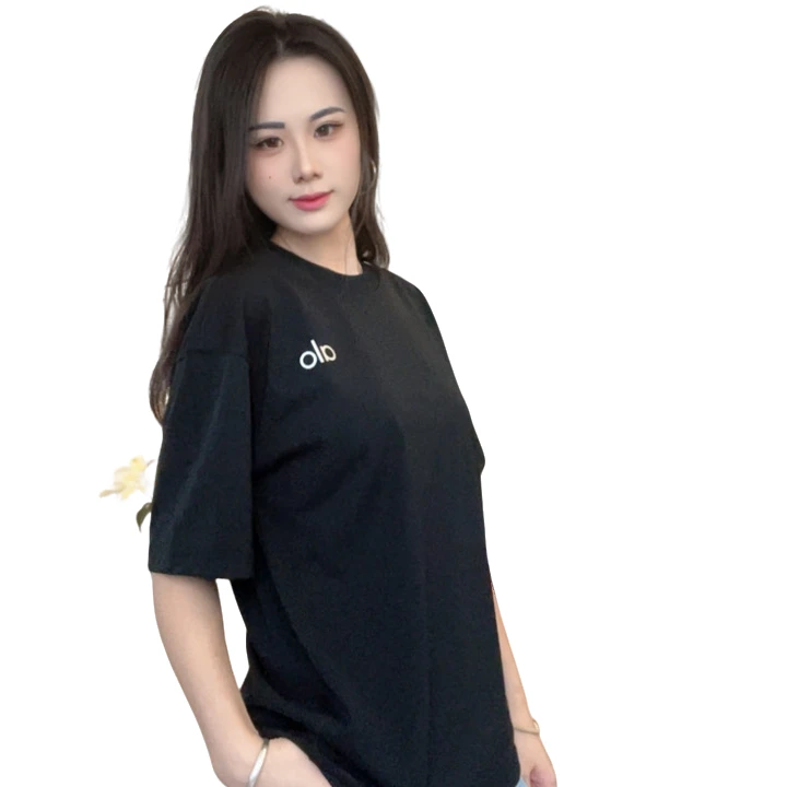 25新款前后小字母高克重t恤运动宽松简单百搭T恤时尚圆领